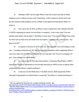 Illustration for article titled First iPhone 4 Class Action Suit Filed Against Apple and AT&T (Updated)